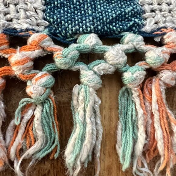 Woven Throw Blanket Checkered Multicolor Fringe 58" x 46.5" - Picture 4 of 16